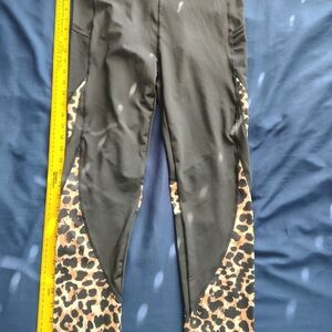 SHEIN Black and Leopard Print Leggings